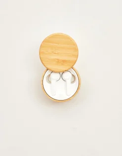 Natura Selection Airpods Caja Bambú Redonda 146043-BAMBU/WHI Hot