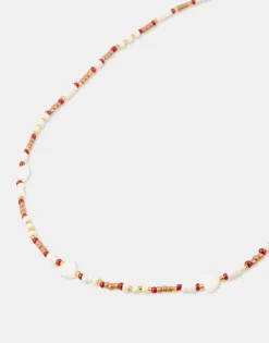 Natura Selection Collar Beads Corazones Nácar 150181-BURGUNDY New