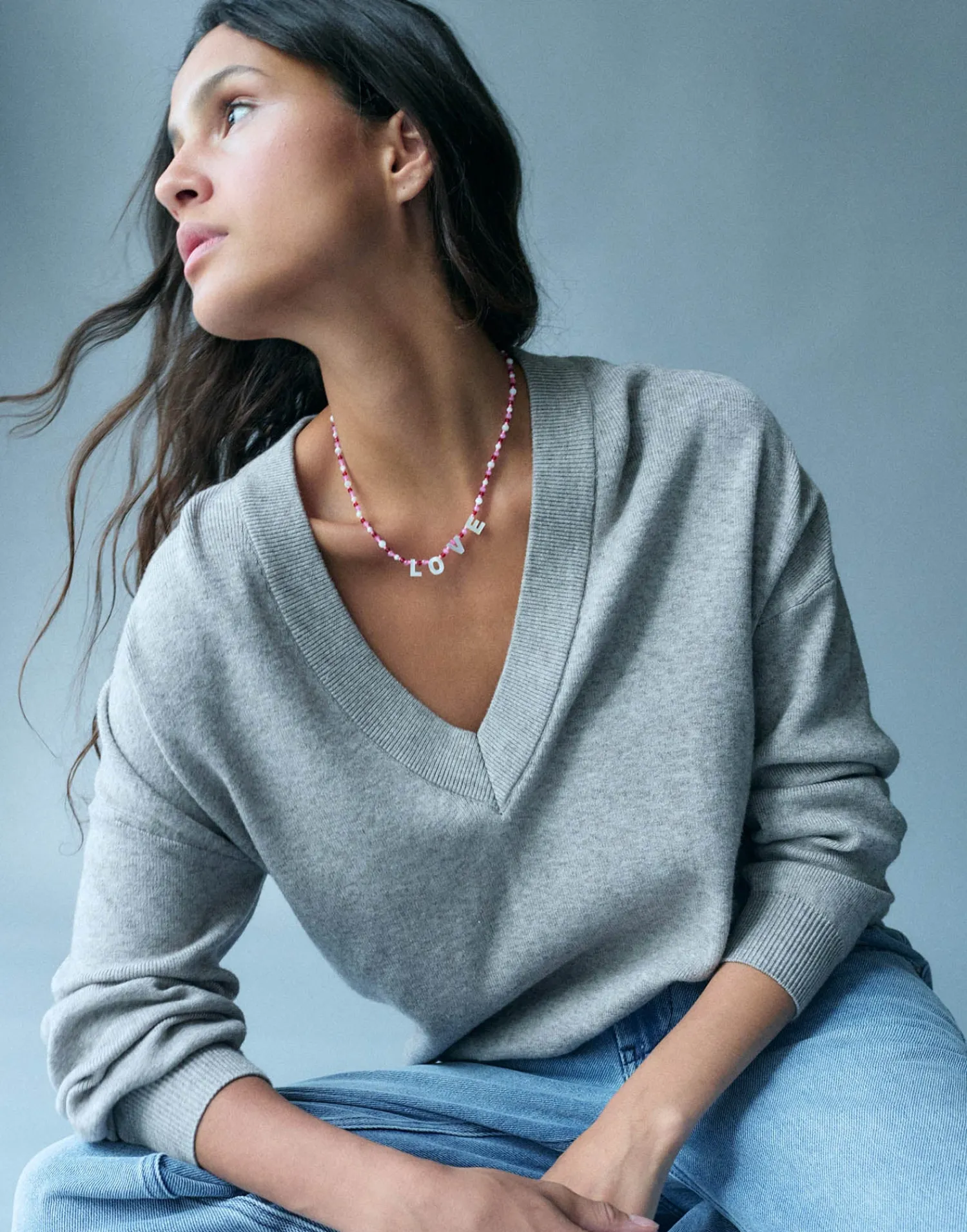 Natura Selection Collar Beads Love 150182-PINK Discount