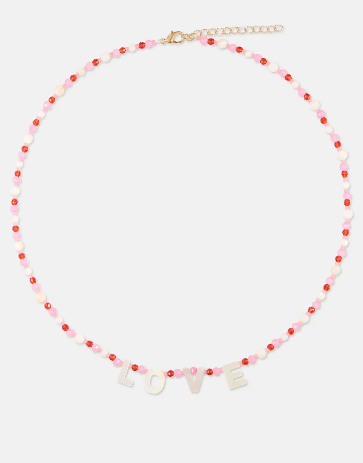 Natura Selection Collar Beads Love 150182-PINK Discount
