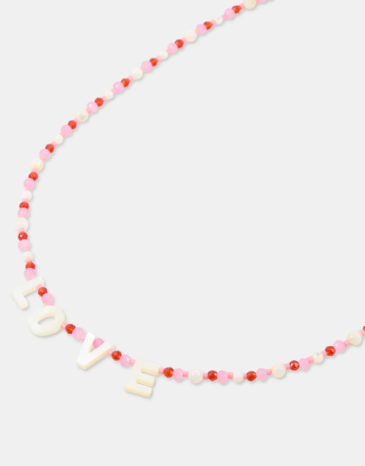 Natura Selection Collar Beads Love 150182-PINK Discount
