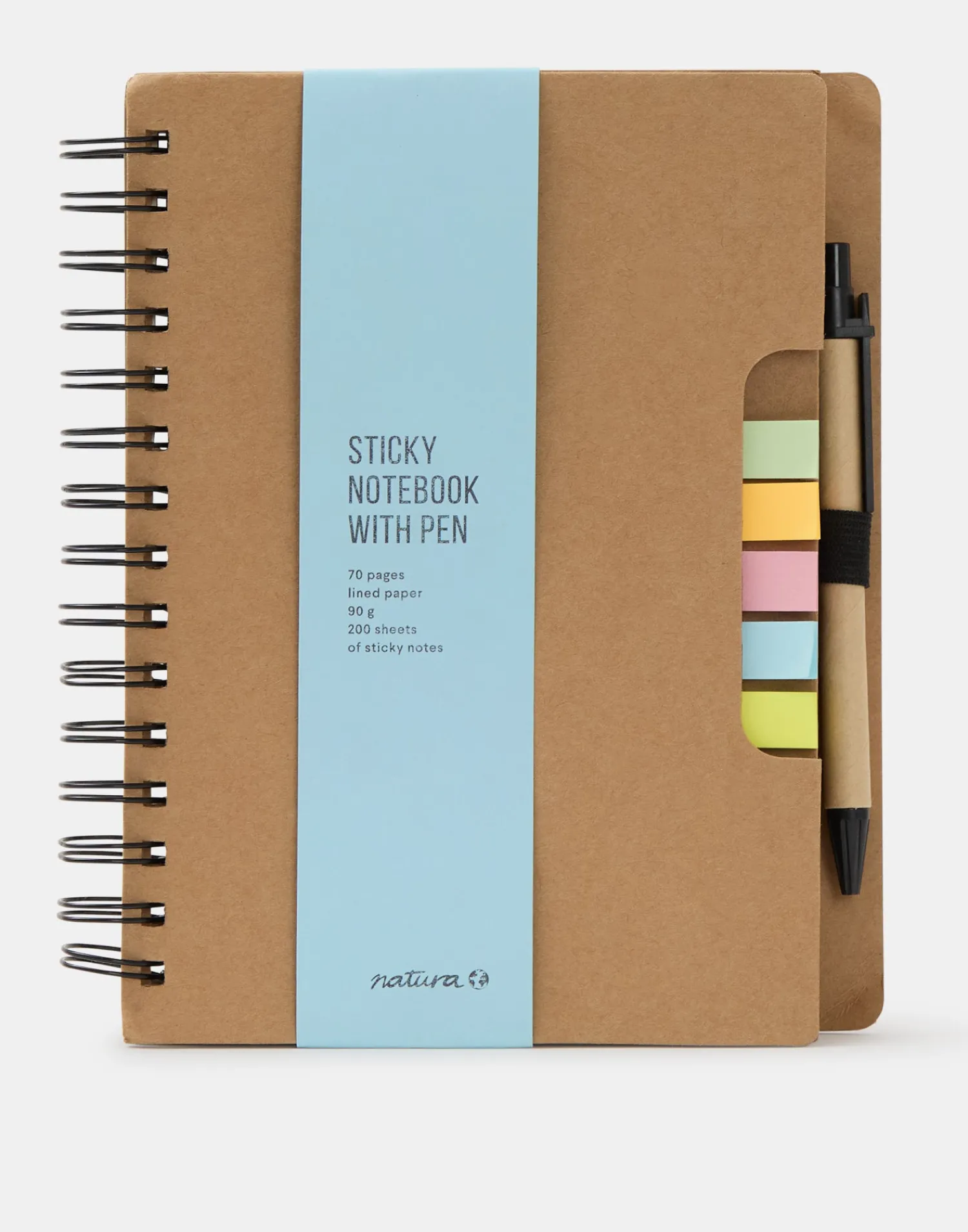 Natura Selection Cuaderno Con Notas Adhesivas 147961-KRAFT New