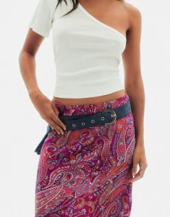 Natura Selection Falda Paisley 147772-FUCHSIA Clearance