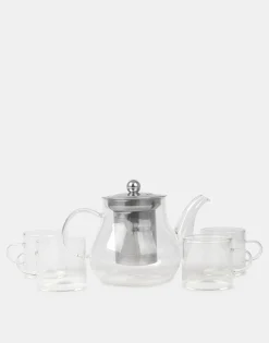 Natura Selection Set Tetera Cristal Con 4 Tazas 149638-TRANSPARE Discount